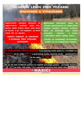 Odporúčania: Ochrana lesov pred požiarmi - spaľovanie a vypaľovanie