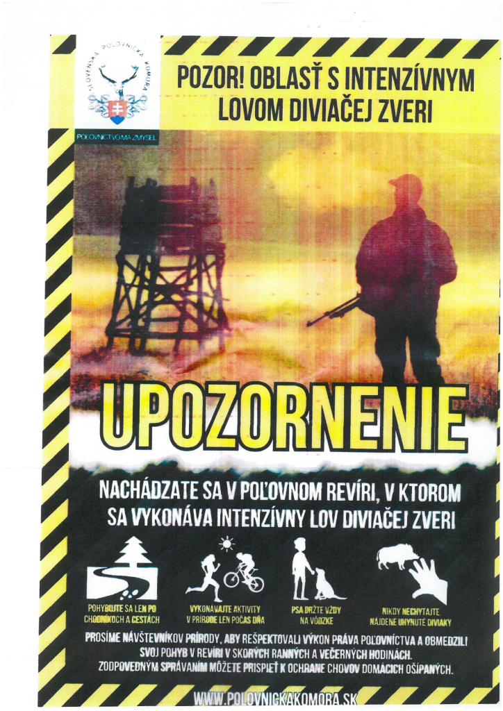 Upozornenie na&nbsp;lov diviačej zveri